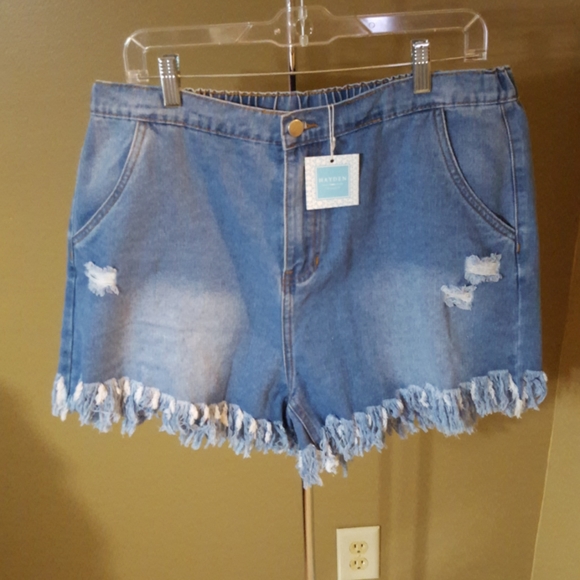 Hayden Pants - Hayden LA High Rise Shag Fringe Shorts